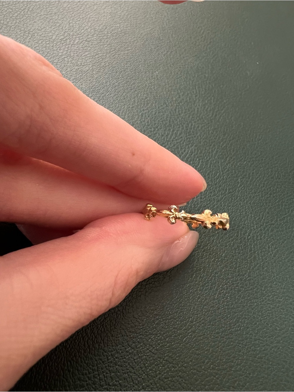 Fleur De Lis Vermeil Ring Corpus Christi France - Picture 2 of 5